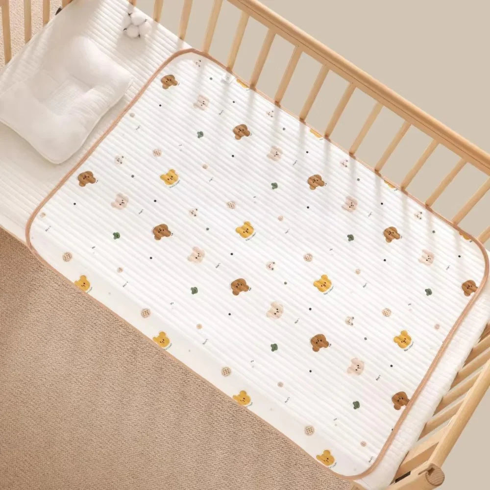 Quilted Waterproof Crib Mattress Protector - Breathable, Silent Fit 0