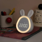 Rabbit Digital Alarm Clock with Night Light – LED Display for Kids' Rooms, Voice Activated and Rechargeable, Cute Design 4