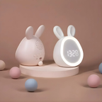 Rabbit Digital Alarm Clock with Night Light – LED Display for Kids' Rooms, Voice Activated and Rechargeable, Cute Design 6