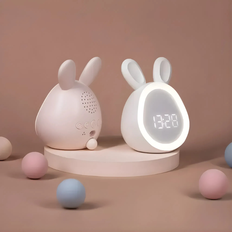 Rabbit Digital Alarm Clock with Night Light – LED Display for Kids' Rooms, Voice Activated and Rechargeable, Cute Design 6