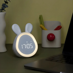 Rabbit Digital Alarm Clock with Night Light – LED Display for Kids' Rooms, Voice Activated and Rechargeable, Cute Design 8