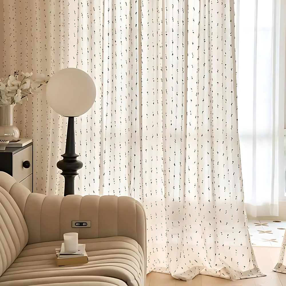 Rainbow Tulle Curtain - Semi-Sheer, Embroidered Design for Bright Spaces 4