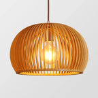 Rattan Pendant Light – Rustic Pumpkin Design for Kitchen and Living Room – Versatile Hanging Light in Multiple Sizes 0