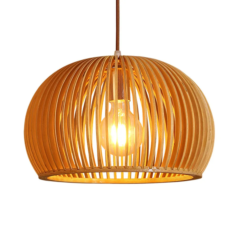 Rattan Pendant Light – Rustic Pumpkin Design for Kitchen and Living Room – Versatile Hanging Light in Multiple Sizes 7