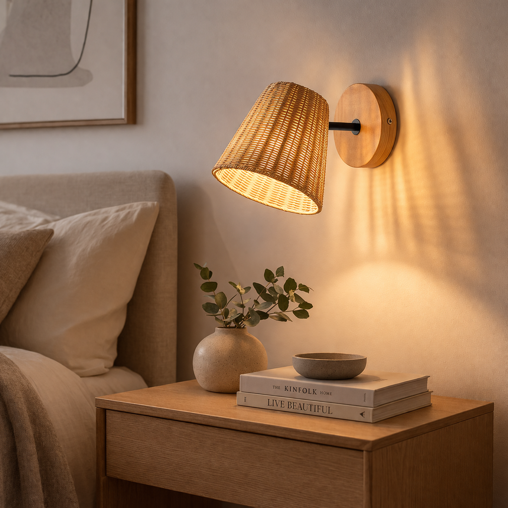 Rattan Wall Sconce - Handcrafted, Adjustable Illumination 1