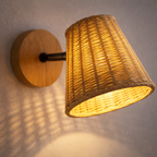 Rattan Wall Sconce - Handcrafted, Adjustable Illumination 6
