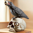 Raven Skull Decor - Handcrafted Gothic Decorative Skulls for Unique Display 0