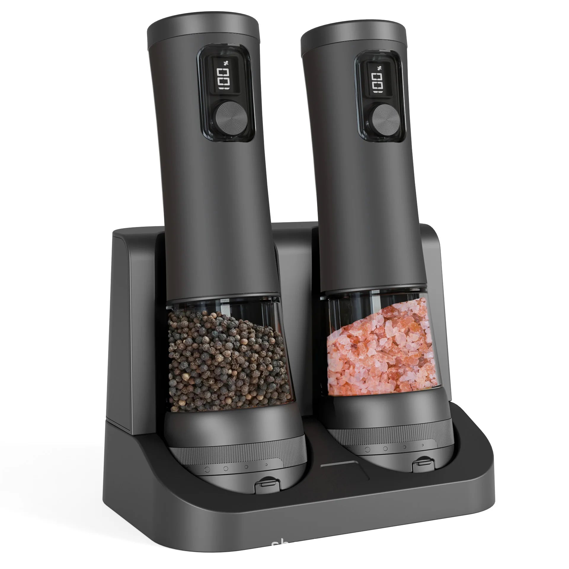 Rechargeable Electric Salt and Pepper Grinder Set with Adjustable Grind – Ergonomic Design for Fine to Coarse Seasoning 1
