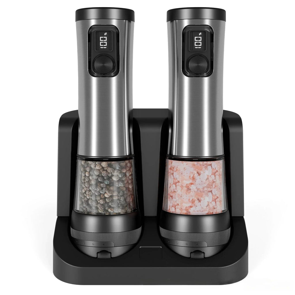 Rechargeable Electric Salt and Pepper Grinder Set with Adjustable Grind – Ergonomic Design for Fine to Coarse Seasoning 2