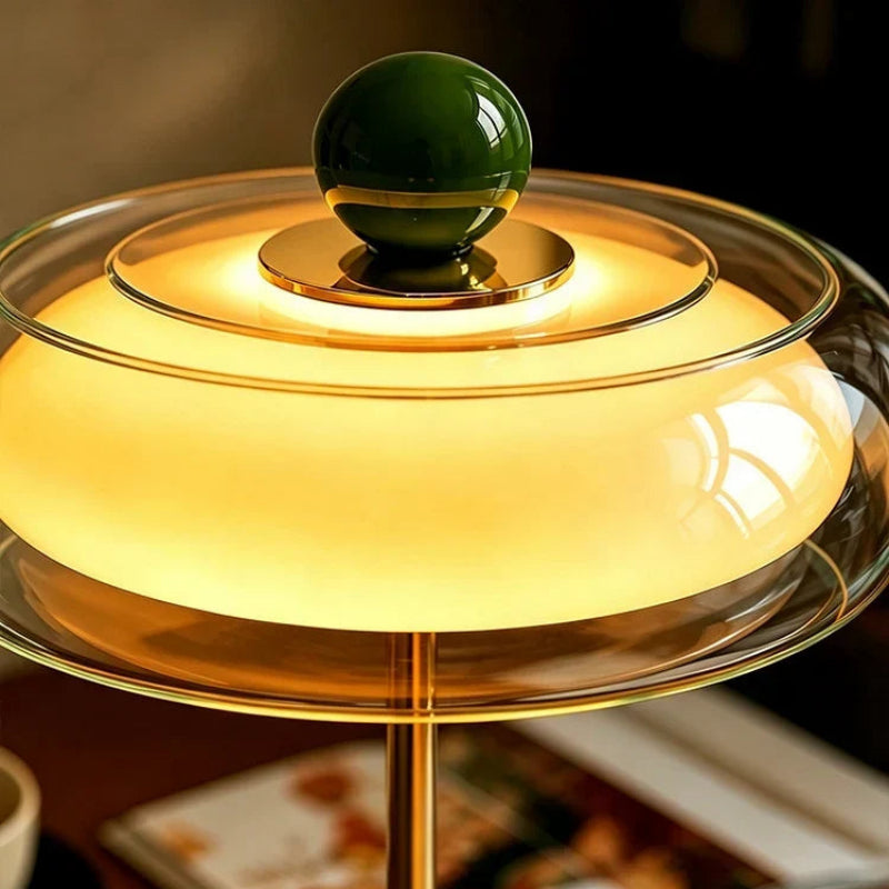 Rechargeable Glass Table Lamp – Dimmable Cordless Bedside Lamp with 3 Color Temperatures and USB-C Charging – Retro Mid-Century Design 2
