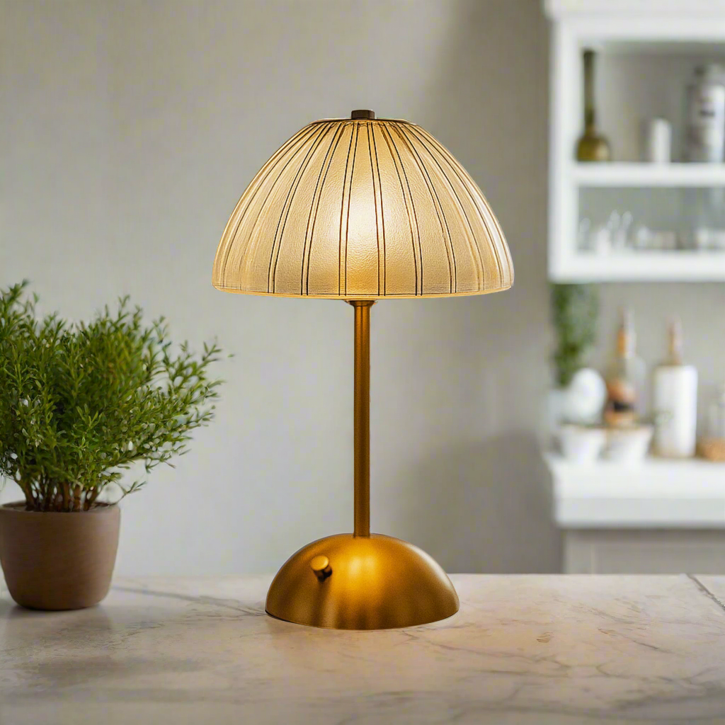 Rechargeable Table Lamp - Cordless Touch Dimming with Crystal Shade 2