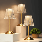 Rechargeable Table Lamp - Cordless Touch Dimming with Crystal Shade 5