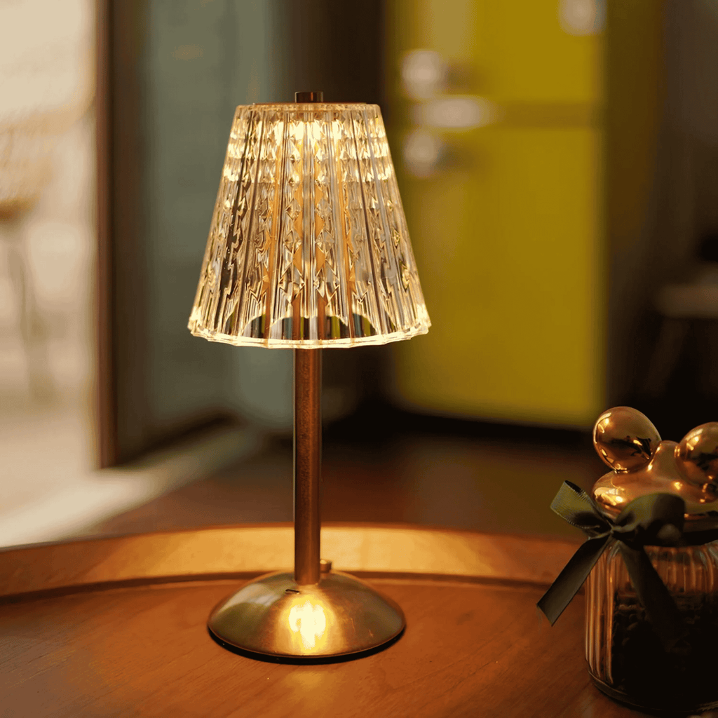Rechargeable Table Lamp - Cordless Touch Dimming with Crystal Shade 7