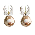 Red Christmas Ornament Ball - Elk Scene for Festive Holiday Decor 0