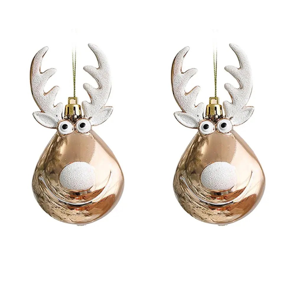Red Christmas Ornament Ball - Elk Scene for Festive Holiday Decor 0