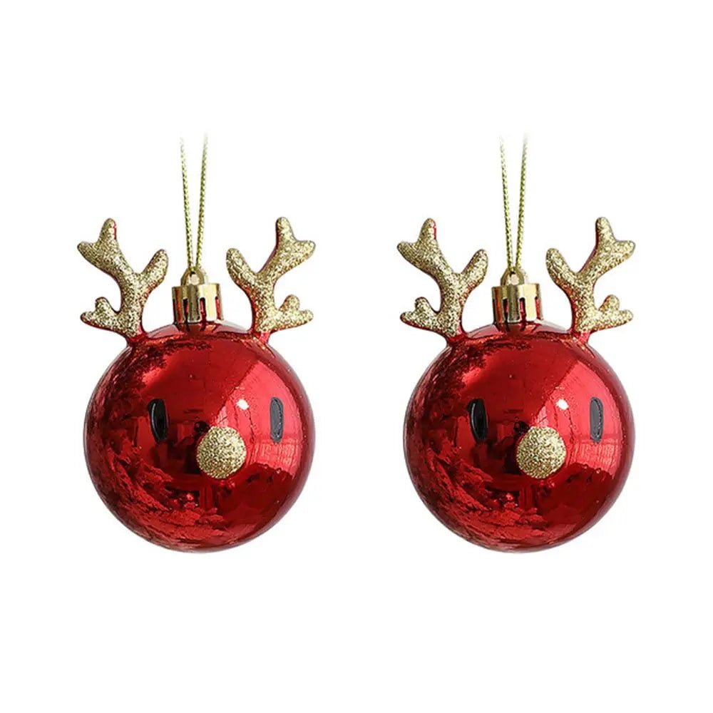 Red Christmas Ornament Ball - Elk Scene for Festive Holiday Decor 4