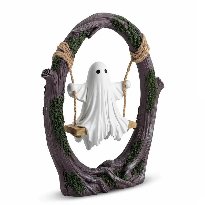 Resin Ghost Swing Statue - Durable Halloween Decoration for Indoor & Outdoor Use 4