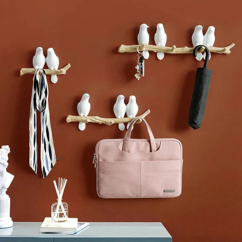 Resin Wall Mounted Coat Rack - Unique Bird Design for Stylish Storage 2