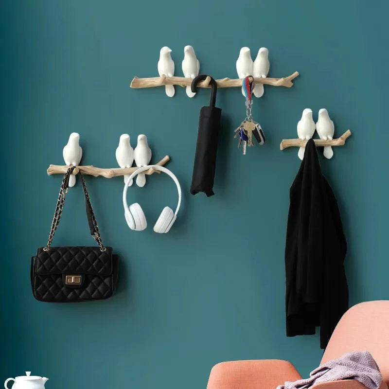 Resin Wall Mounted Coat Rack - Unique Bird Design for Stylish Storage 5