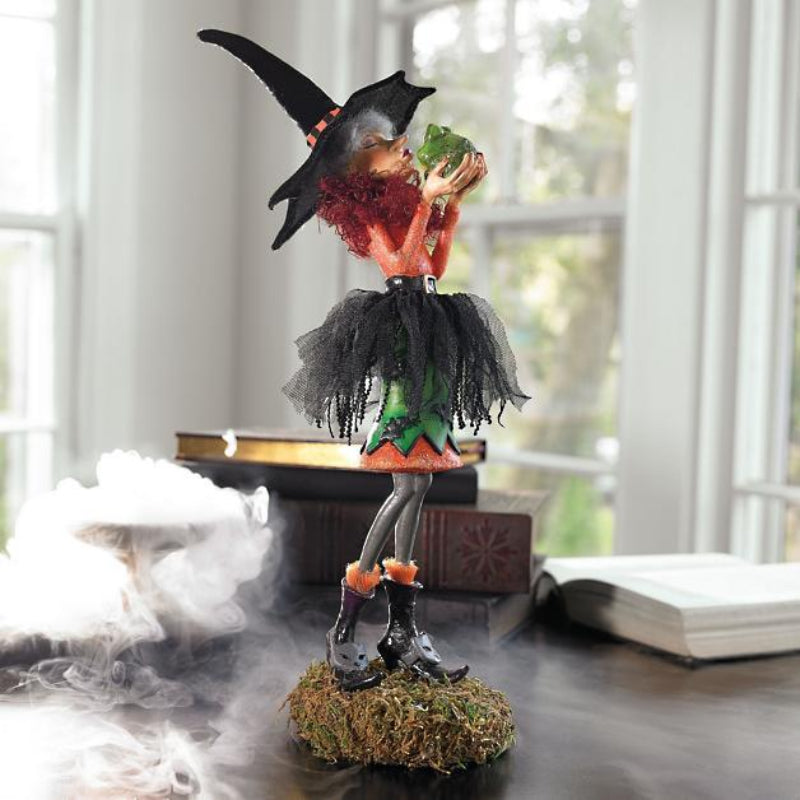 Resin Witch Figurine - Colorful Halloween Decoration for Indoor Use 10