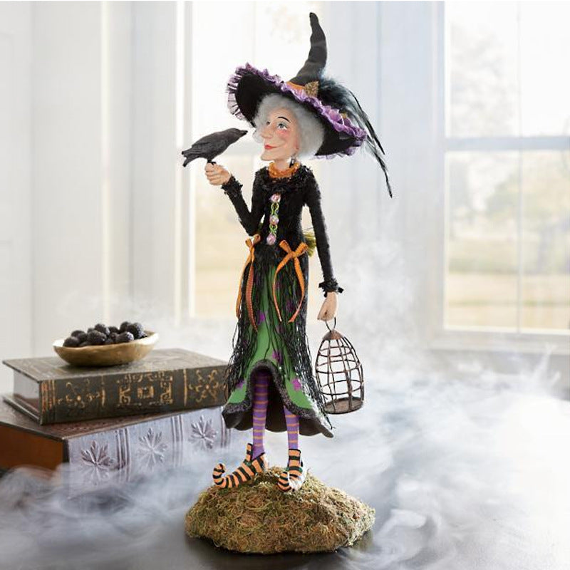 Resin Witch Figurine - Colorful Halloween Decoration for Indoor Use 11