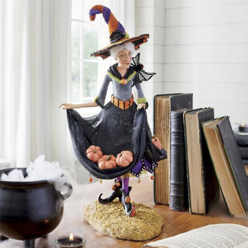 Resin Witch Figurine - Colorful Halloween Decoration for Indoor Use 2