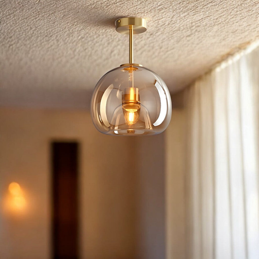 Retro Globe Flush Mount Ceiling Light - Vintage Style with LED Efficiency 1