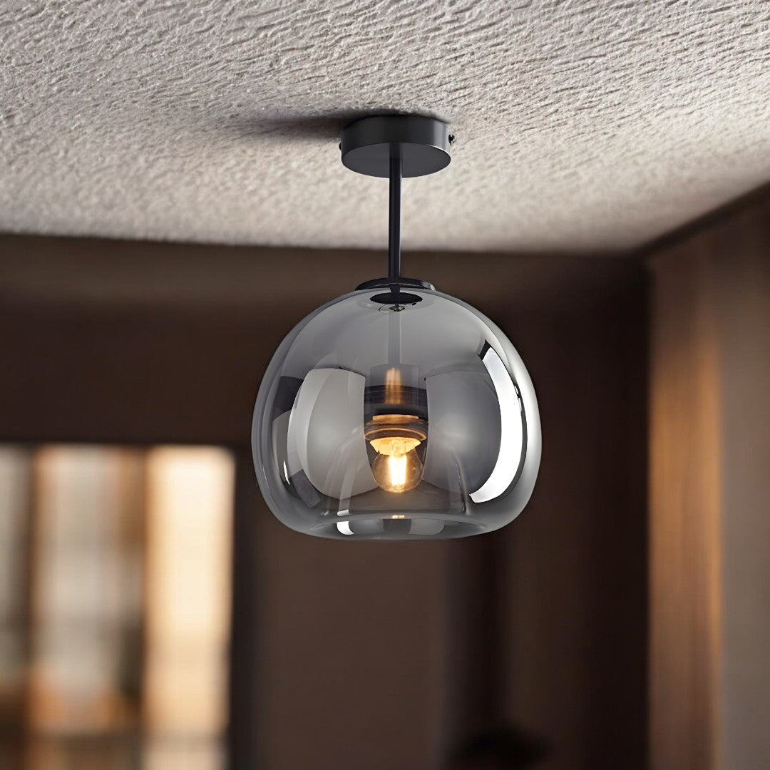 Retro Globe Flush Mount Ceiling Light - Vintage Style with LED Efficiency 3