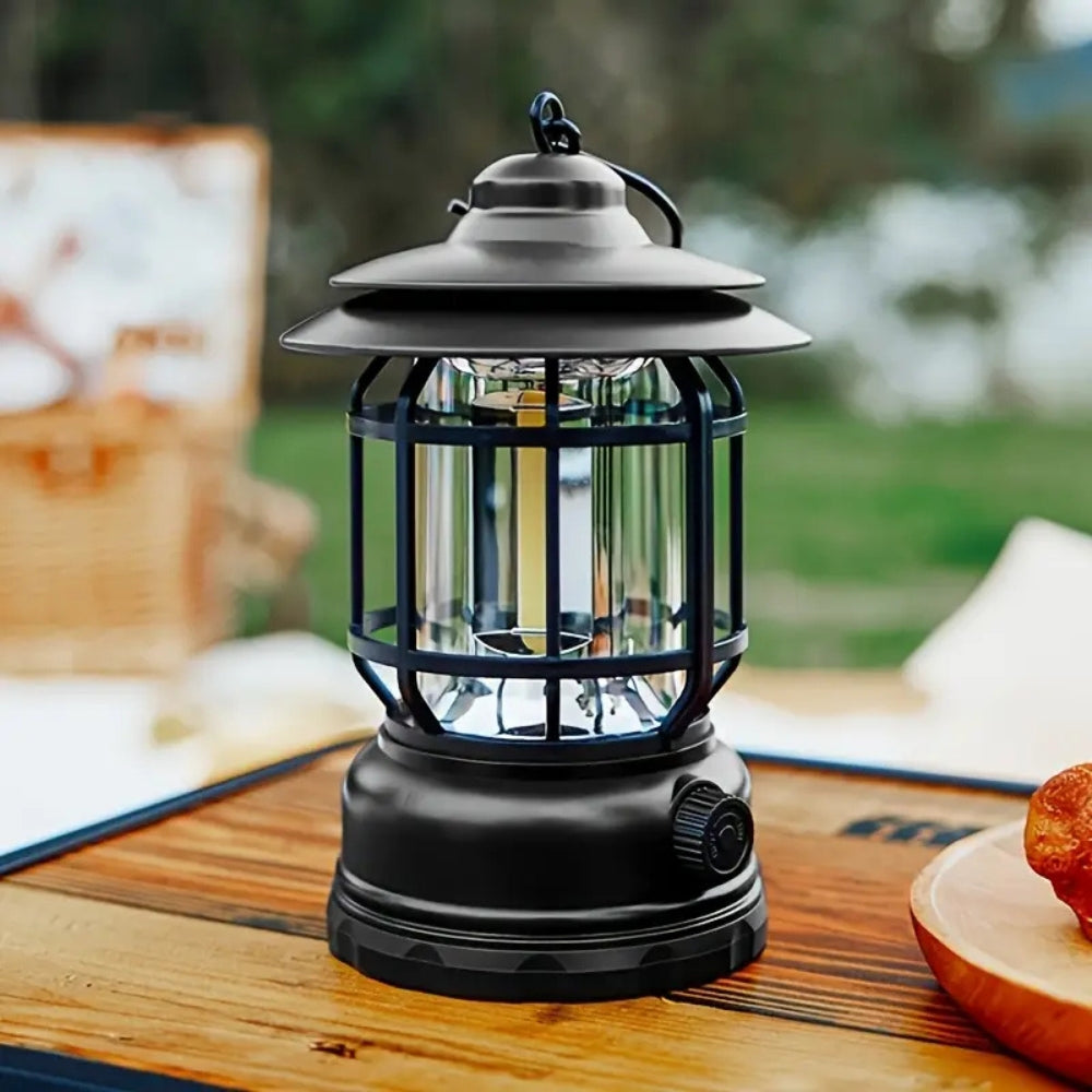 Retro Glow Camping Lantern - Dimmable LED Light for Indoor & Outdoor Use 2