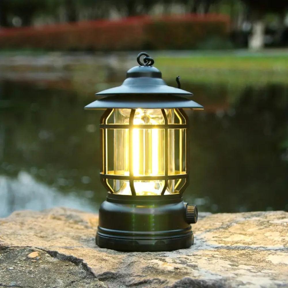 Retro Glow Camping Lantern - Dimmable LED Light for Indoor & Outdoor Use 4