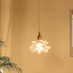Retro Rose Pendant Light - Elegant Glass Hanging Design 0