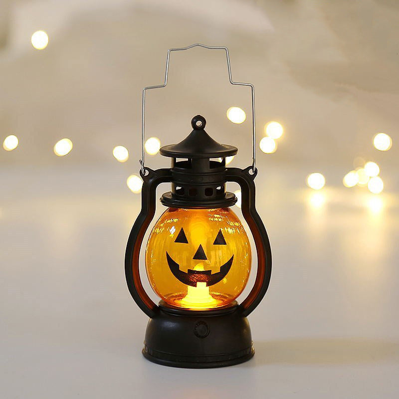 Retro Skull LED Night Light - Battery Operated Lantern for Ambient Decor 0