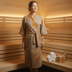 Reversible Organic Cotton Kimono Bathrobe - Soft & Lightweight Comfort 4