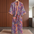 Reversible Organic Cotton Kimono Bathrobe - Soft & Lightweight Comfort 5
