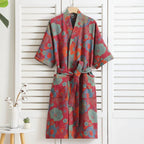 Reversible Organic Cotton Kimono Bathrobe - Soft & Lightweight Comfort 6