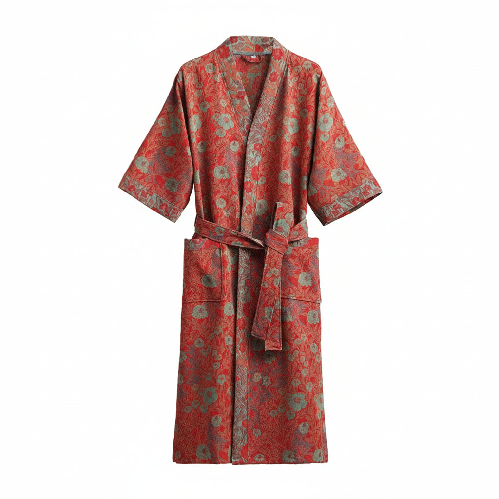 Reversible Organic Cotton Kimono Bathrobe - Soft & Lightweight Comfort 7