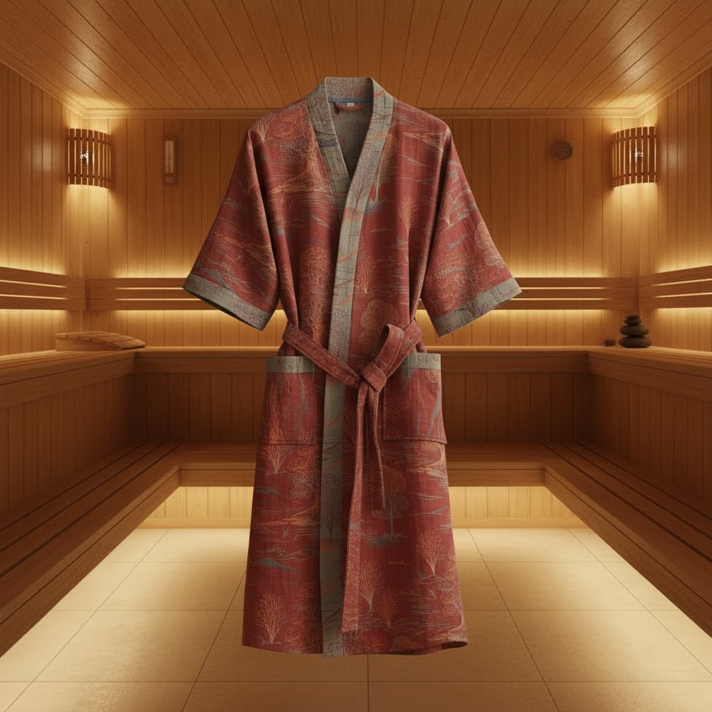 Reversible Organic Cotton Kimono Bathrobe - Soft & Lightweight Comfort 9