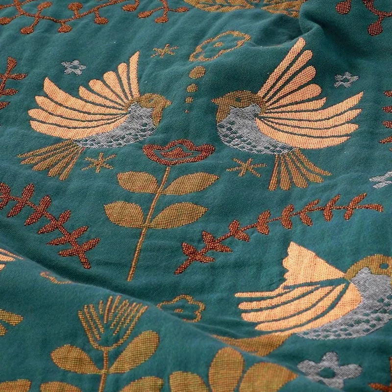 Reversible Throw Blanket - Soft 100% Cotton Nordic Design with Fringed Edges 3