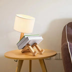 Robot Table Lamp - Adjustable Wooden Design for Unique Ambiance 2