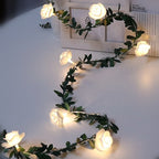 Rose Flower LED String Lights - Battery Operated, Warm White Glow, 5-20ft 1