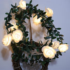 Rose Flower LED String Lights - Battery Operated, Warm White Glow, 5-20ft 2