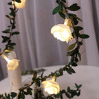 Rose Flower LED String Lights - Battery Operated, Warm White Glow, 5-20ft 6