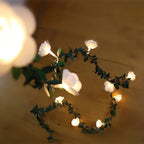 Rose Flower LED String Lights - Battery Operated, Warm White Glow, 5-20ft 7