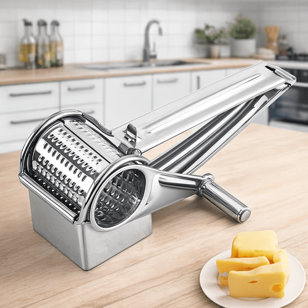 Rotary Cheese Grater - Effortless Stainless Steel Shredding Tool 0
