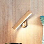 Rotatable LED Wall Lamp - Modern Wood Sconce Light with Dual Color Options 0