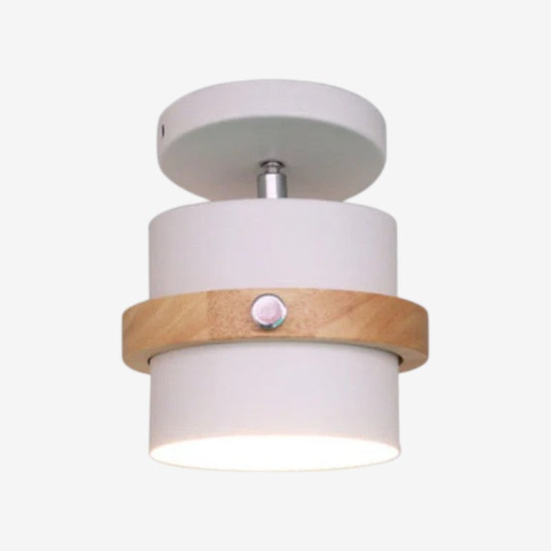 Rotating Flush Mount Ceiling Light - Modern Wood & Metal Design 9
