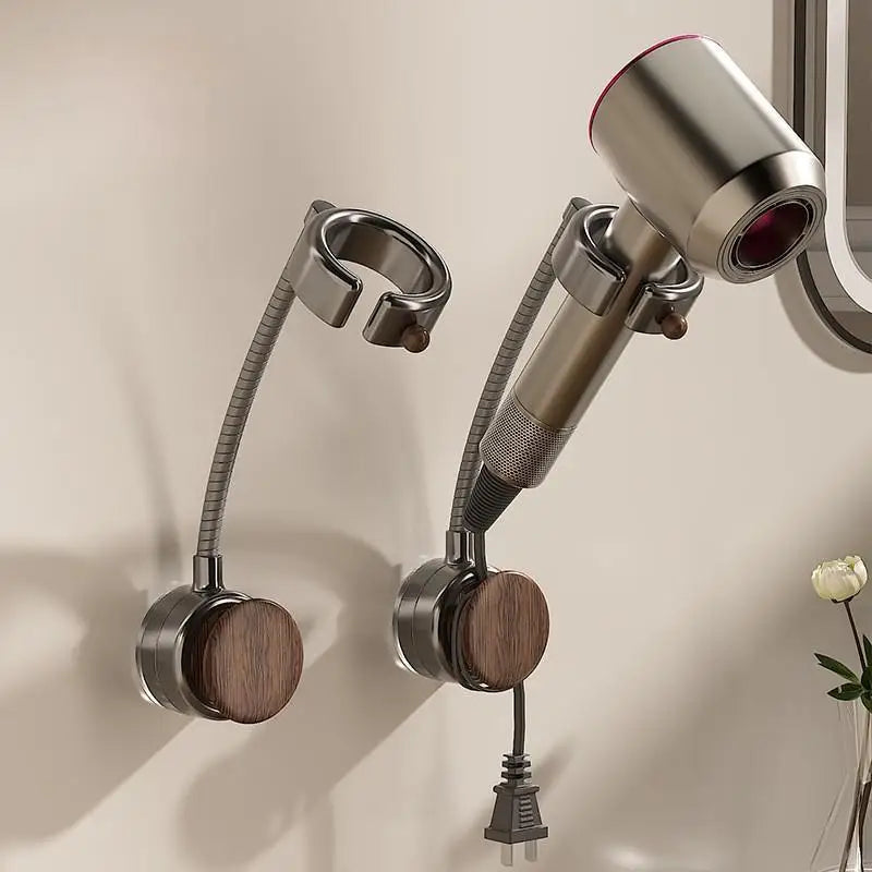 Rotating Hair Dryer Holder - Adjustable Wall Mount for Organized Storage 8