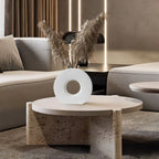Round Ceramic Vase - Minimalist Donut Shape for Elegant Flower Display 1