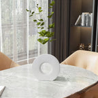 Round Ceramic Vase - Minimalist Donut Shape for Elegant Flower Display 4
