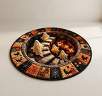 Round Halloween Rug Washable Fabric Haunted Stairway 3D Print 